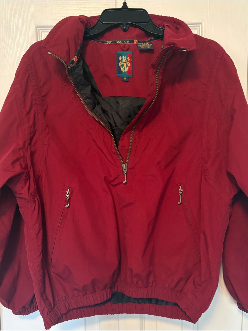 Vintage 90s Sunice Maroon Pullover Windbreaker Golf Jacket Medium M
